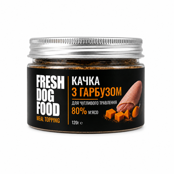 Апетайзер Premium Качка з гарбузом Fresh Dog Food 120 гр APD120 фото