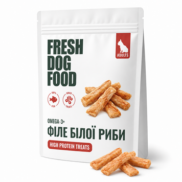 Філе білої риби сушене Fresh Dog Food 70 г &mdash; ласощі для собак SMF70 фото