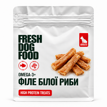 Філе білої риби сушене Fresh Dog Food 70 г &mdash; ласощі для собак SMF70 фото