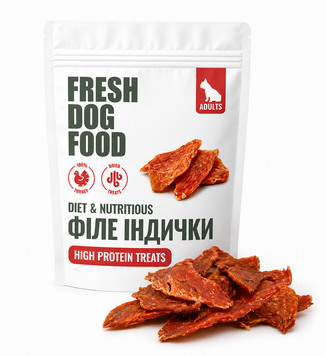 Філе індички сушене Fresh Dog Food 100 г &mdash; ласощі для собак SMIN100 фото